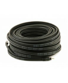 Monoprice - 100ft Premium 3.5mm Stereo Male to 3.5mm Stereo Male 22AWG Cable (Gold Plated) - Black