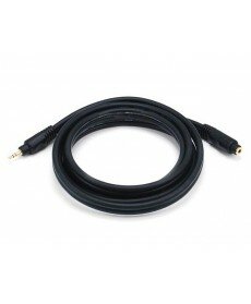 Monoprice - 6ft Premium 3.5mm Stereo Male to 3.5mm Stereo Female 22AWG Extension Cable (Gold Plated) - Black