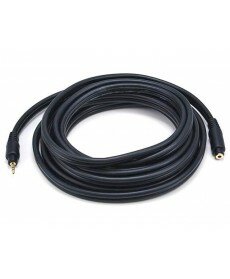 Monoprice - 15ft Premium 3.5mm Stereo Male to 3.5mm Stereo Female 22AWG Extension Cable (Gold Plated) - Black