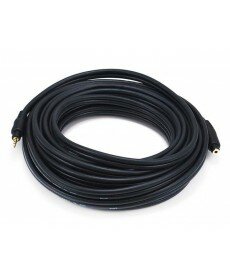 Monoprice - 35ft Premium 3.5mm Stereo Male to 3.5mm Stereo Female 22AWG Extension Cable (Gold Plated) - Black