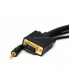 50ft Super VGA HD15 M/M CL2 Rated Cable w/ Stereo Audio and Triple Shielding (Gold Plated)