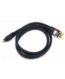 Monoprice - 3ft Premium 2.5mm Stereo Male to 2RCA Male 22AWG Cable (Gold Plated) - Black