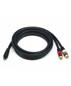 Monoprice - 6ft Premium 2.5mm Stereo Male to 2RCA Male 22AWG Cable (Gold Plated) - Black
