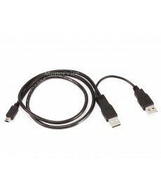 Monoprice 2.5ft USB A Male to USB A Male and USB Mini-B 5pin Male Cable