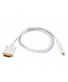 Monoprice 6ft 32AWG Mini DisplayPort to DVI Cable - White