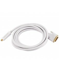 Monoprice - 15ft 32AWG Mini DisplayPort to DVI Cable - White