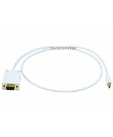 Monoprice 3ft 32AWG Mini DisplayPort | Thunderbolt to VGA Cable - White