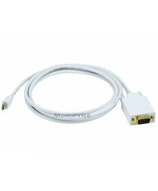 6ft 32AWG Mini DisplayPort | Thunderbolt to VGA Cable - White