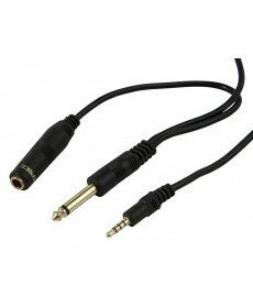 Monoprice - Guitar Cable for iPad® & Smartphones (TRRS male to 1/4" TS male input & 1/4" TS female output) - 3 Meters