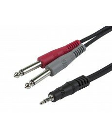 Monoprice - 1/8" TRS male to two 1/4" TS male cable - 3 feet