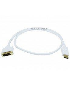 Monoprice 3ft 28AWG DisplayPort to DVI Cable - White