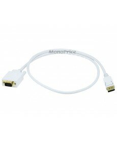 Monoprice 3ft 28AWG DisplayPort to VGA Cable - White