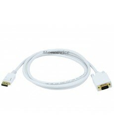 Monoprice 6ft 28AWG DisplayPort to VGA Cable - White