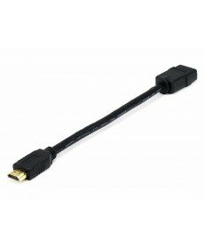Monoprice 8inch 28AWG High Speed HDMI® With Ethernet Male to Female Port Saver - Black