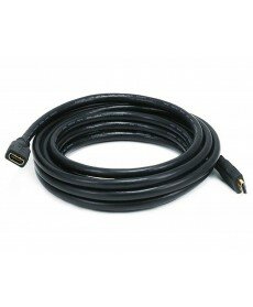Monoprice - 15ft 24AWG CL2 Standard HDMI® Cable With Ethernet Male to Female Extension - Black