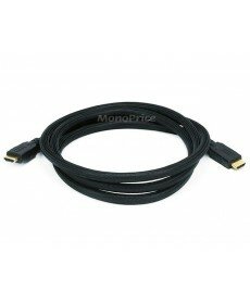 Monoprice 6ft 24AWG CL2 High Speed HDMI Cable With Ethernet w/ Net Jacket - Black