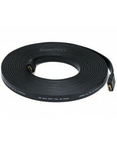 Monoprice - Commercial Series Premium Flat Standard HDMI® Cable with Ethernet, 30ft Black