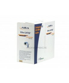 Monoprice - 1000FT 24AWG Cat5e 350MHz UTP Solid, Plenum (CMP), Bulk Ethernet Bare Copper Cable - Blue
