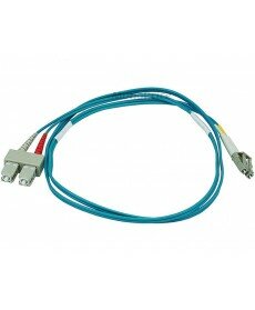 Monoprice 10Gb Fiber Optic Cable, LC/SC, Multi Mode, Duplex - 1 Meter (50/125 Type) - Aqua