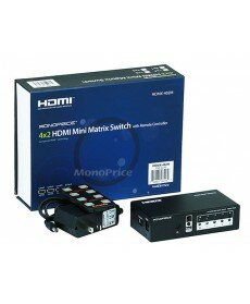 Monoprice - 4x2 Matrix HDMI® Powered Mini Switch w/ Remote