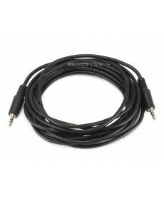 Monoprice - 12ft 3.5mm Stereo Plug/Plug M/M Cable - Black