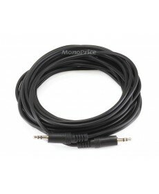 Monoprice - 25ft 3.5mm Stereo Plug/Plug M/M Cable - Black