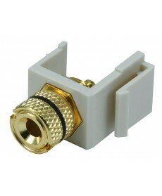 Monoprice - Keystone Jack - Banana Jack w/Black Ring (Solder Type) - Ivory