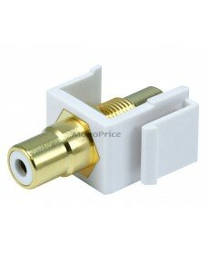 Monoprice Keystone Jack - Modular RCA w/White Center (White)