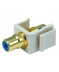 Monoprice Keystone Jack - Modular RCA w/Blue Center (Ivory)