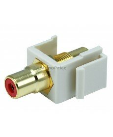 Monoprice Keystone Jack - Modular RCA w/Red Center (Ivory)
