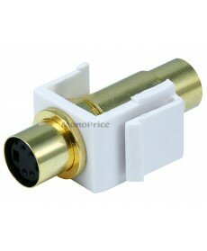 Monoprice Keystone Jack - S-Video Mini 4Pin F/F (White)