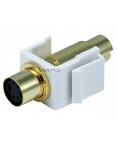 Monoprice Keystone Jack - S-Video Mini 4Pin M/F (White)