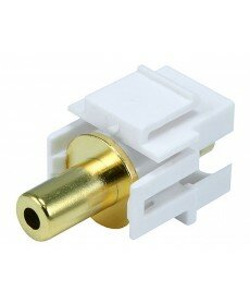 Monoprice - Keystone Jack - 3.5mm Stereo, Flush Type (White)