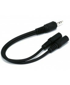 Monoprice - 6inch 3.5mm Stereo Plug/Two 3.5mm Stereo Jack Cable