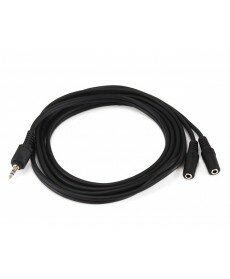 Monoprice - 6ft 3.5mm Stereo Plug/Two 3.5mm Stereo Jack Cable - Black Splitter 