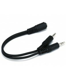 Monoprice - 6inch 3.5mm Stereo Jack/Two 3.5mm Stereo Plug Cable