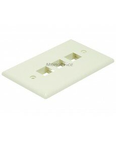 Monoprice Wall Plate for Keystone, 3 Hole - Ivory