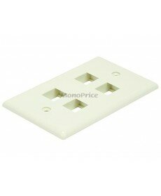 Monoprice Wall Plate for Keystone, 4 Hole - Ivory
