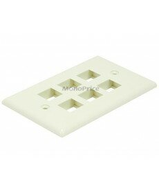 Monoprice Wall Plate for Keystone, 6 Hole - Ivory