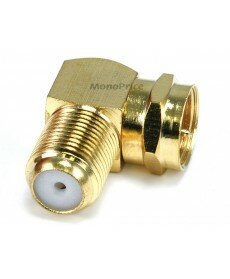 Monoprice F Type Right Angle Female to Male Adapter - Gold Plated