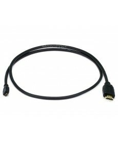 Monoprice 3ft 34AWG High Speed w/ Ethernet Micro-HDMI (Type D) to HDMI (Type A) Adapter Cable - Black 