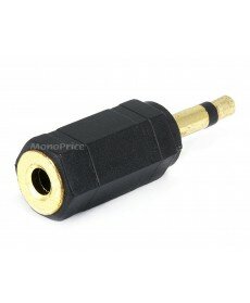 3.5mm Mono Plug to 3.5mm Stereo Jack Adaptor - Gold Plated 