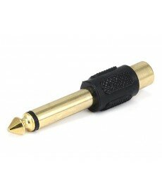 Monoprice - 6.35mm (1/4 Inch) Mono Plug to RCA Jack Adaptor - Gold Plated (Yellow plastic center)