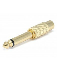Monoprice Metal 6.35mm (1/4 Inch) Mono Plug to RCA Jack Adapter - Gold Plated