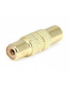 Monoprice - Metal RCA Jack to RCA Jack Adaptor - Gold Plated