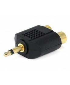 Monoprice - 3.5mm Mono Plug to 2 RCA Jack Splitter Adaptor - Gold Plated