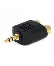 Monoprice - 3.5mm Stereo Plug to 2 RCA Jack Splitter Adaptor - Gold Plated