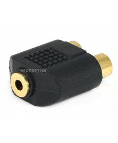 Monoprice - 3.5mm Stereo Jack to 2 RCA Jack Splitter Adaptor - Gold Plated