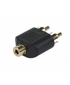 Monoprice - 3.5mm Stereo Jack to 2 RCA Plug Splitter Adaptor - Gold Plated