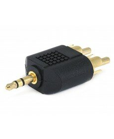 Monoprice - 3.5mm Stereo Plug to 2 RCA Plug Splitter Adaptor - Gold Plated
